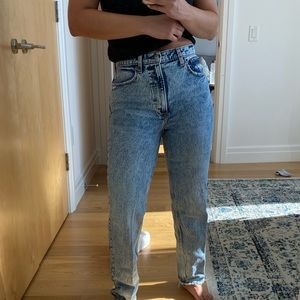 Abercrombie acid wash high waist straight jeans